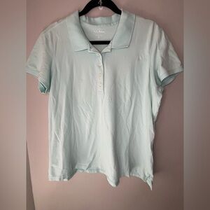 L.L. Bean Light Blue Women’s Slightly Fitted Polo Short Sleeve Shirt Size XL